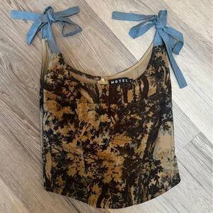*** SOLD *** Motel camo zip up corset w/ tie straps